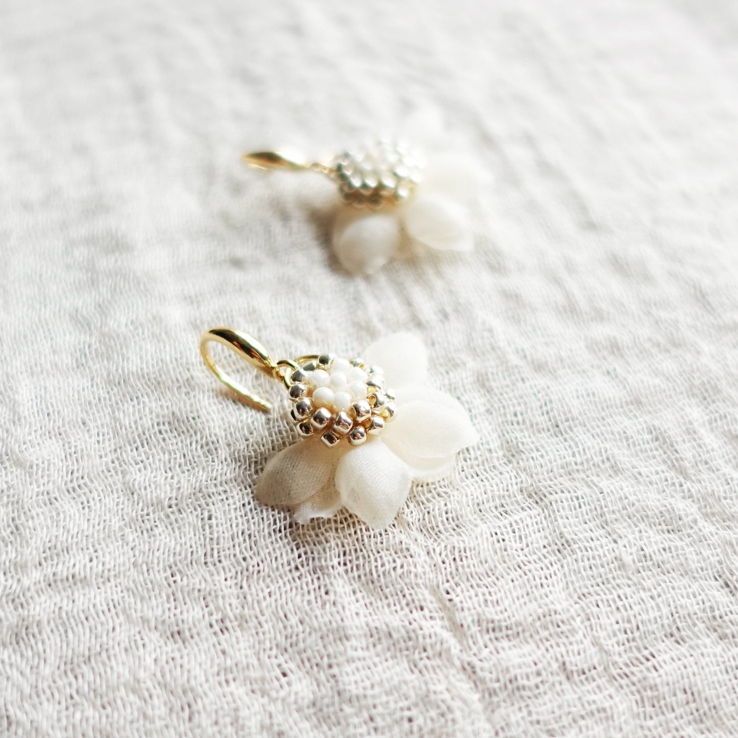 Ethereal Drop Earrings in White Left Left