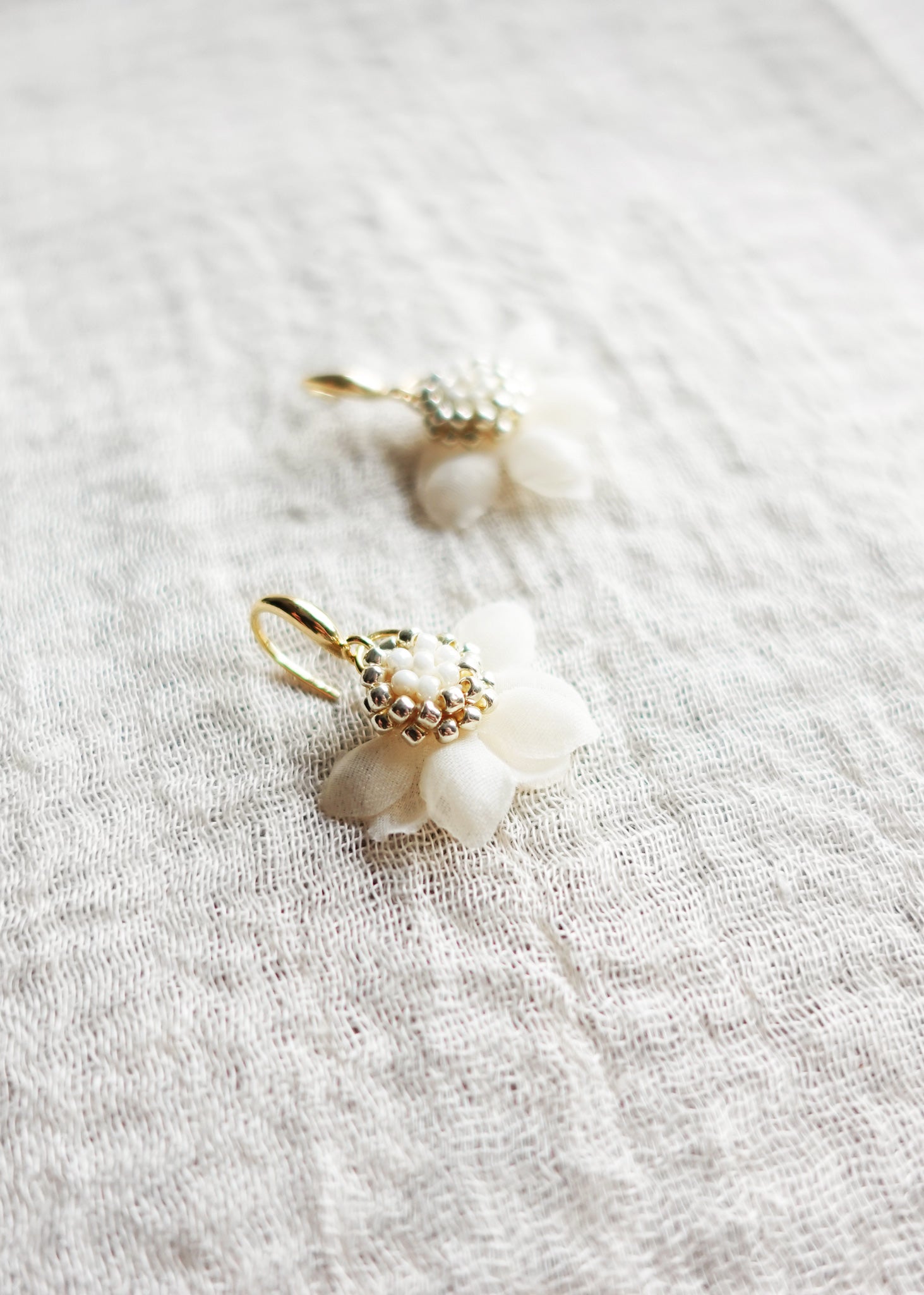 Ethereal Drop Earrings in White Left Left