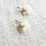 Ethereal Drop Earrings in White left Side