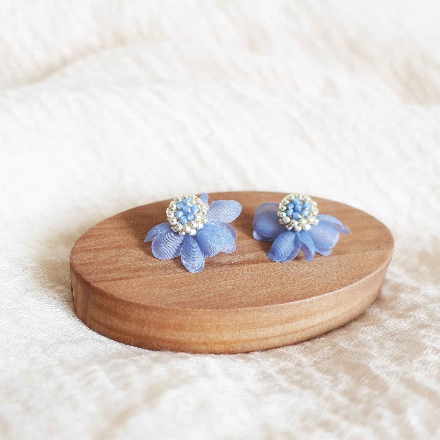 Ethereal Stud Earrings in Blue Display