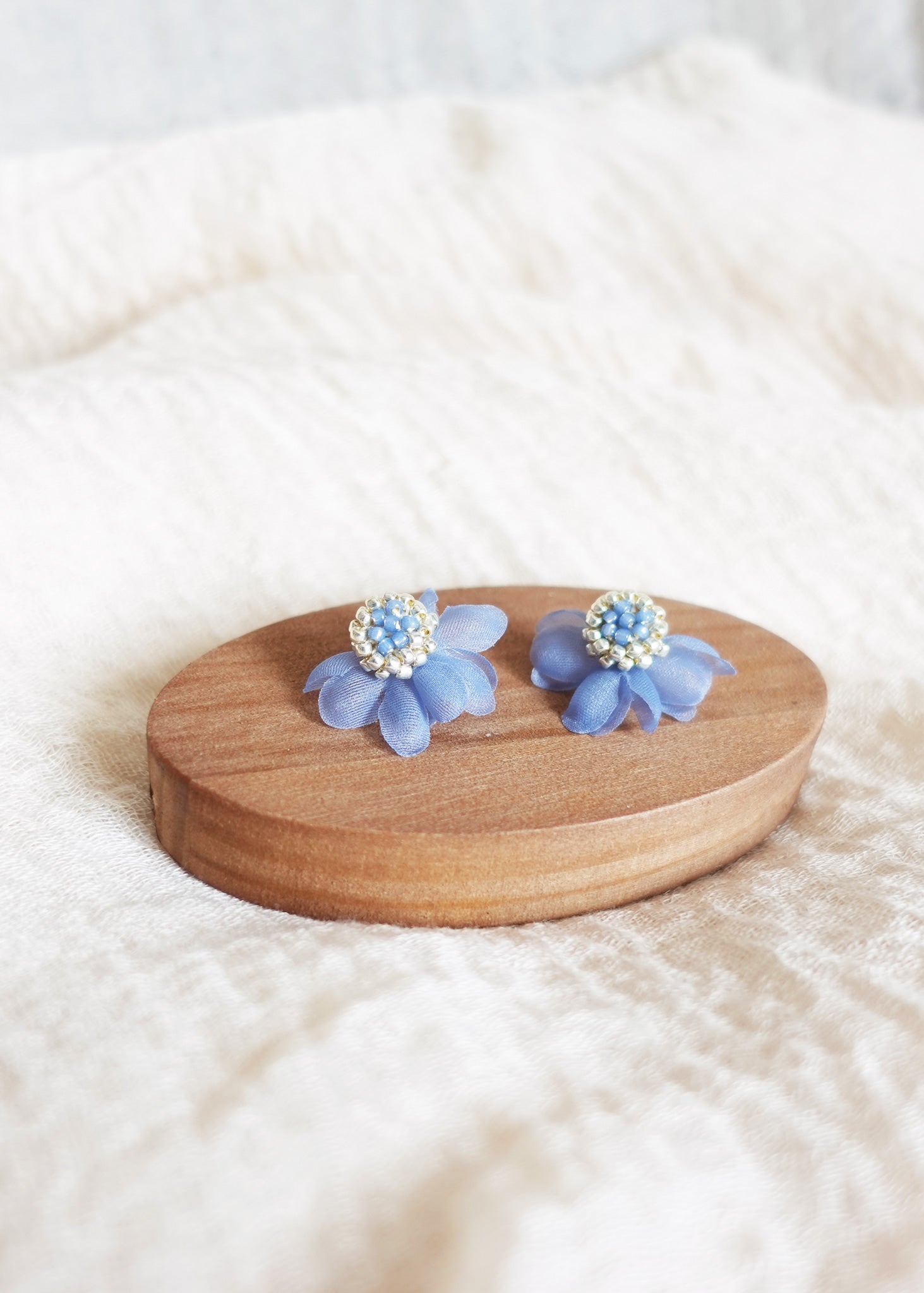 Ethereal Stud Earrings in Blue Display