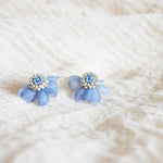 Ethereal Stud Earrings in Blue Front Close