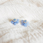 Ethereal Stud Earrings in Blue Front