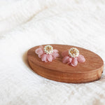 Ethereal Stud Earrings in Brown Display Front