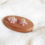Ethereal Stud Earrings in Brown Display Right