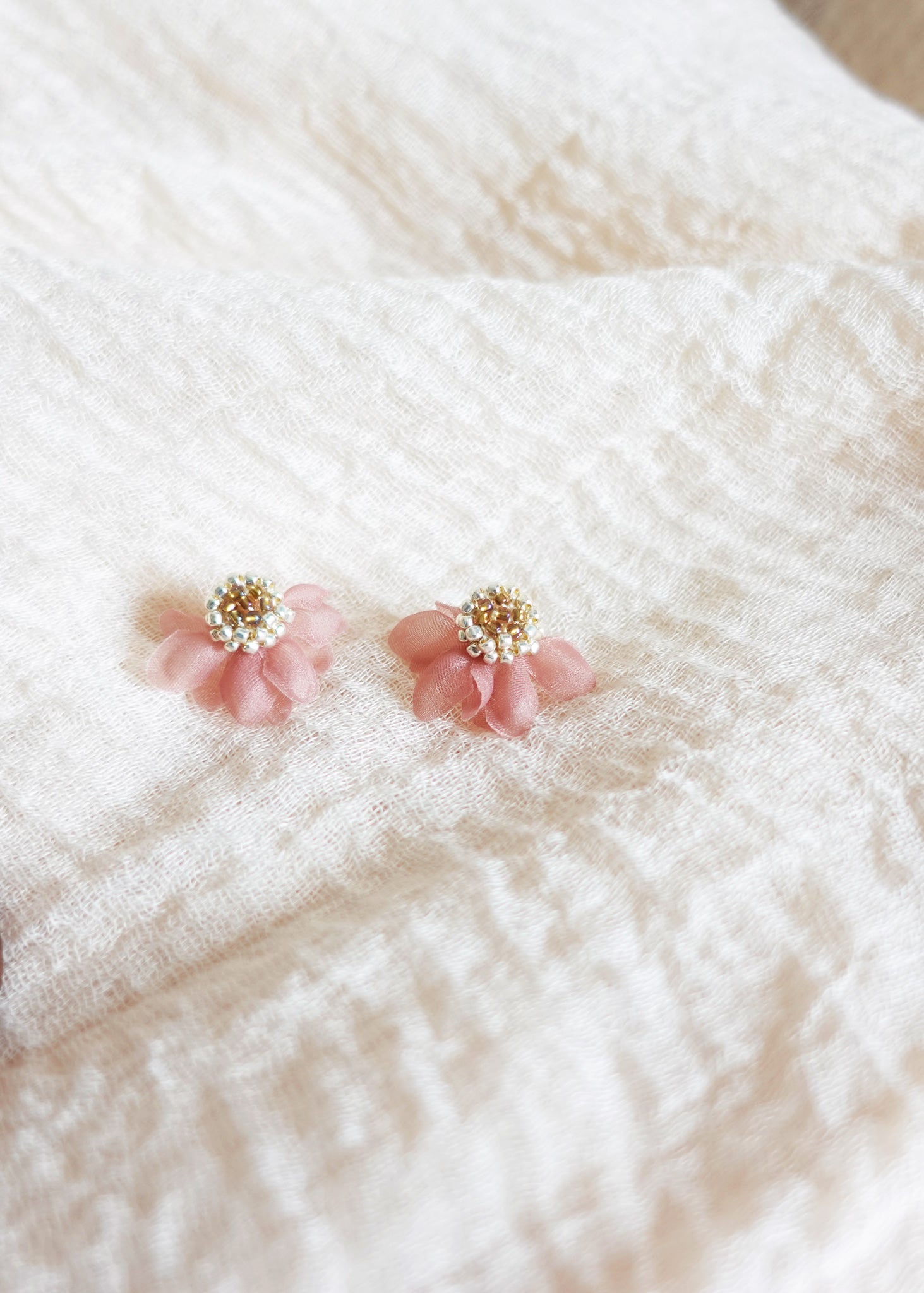 Ethereal Stud Earrings in Brown Front