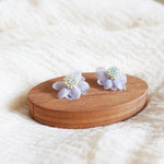 Ethereal Stud Earrings in Grey Display Left