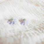 Ethereal Stud Earrings in Grey Front