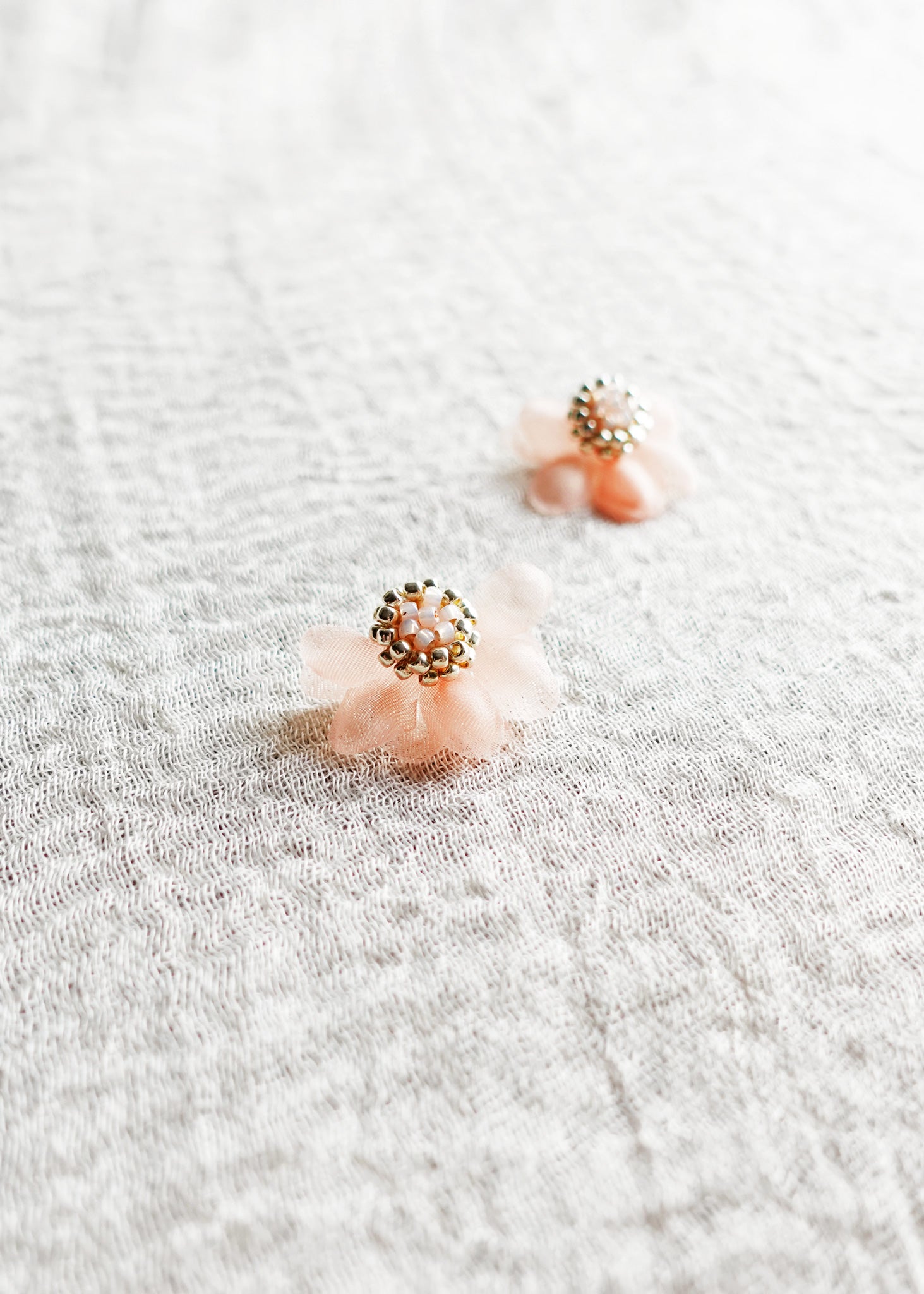 Ethereal Stud Earrings in Orange Front 2
