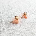 Flower Ear Studs Ethereal Earrings in Orange Front