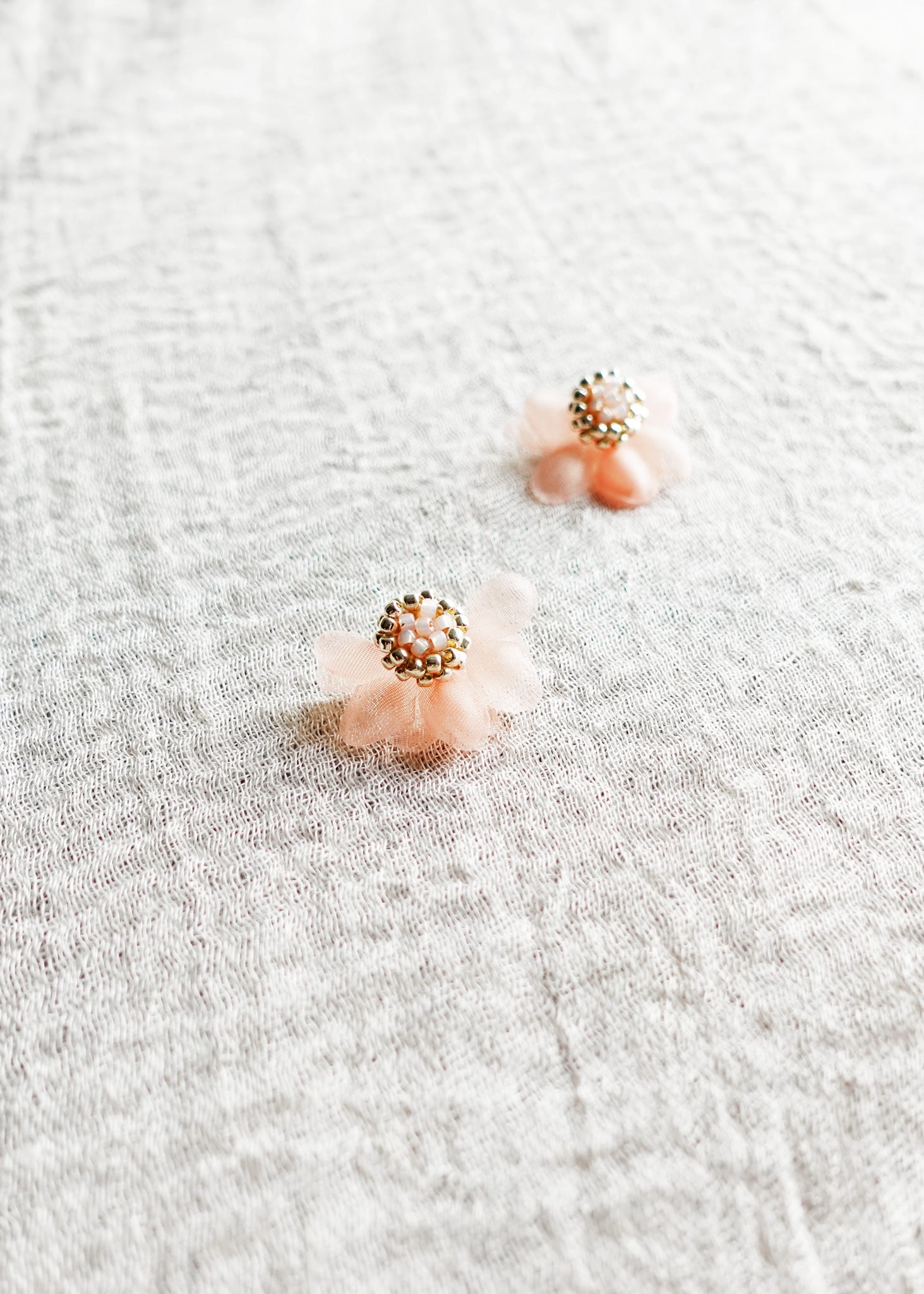 Ethereal Stud Earrings in Orange Side