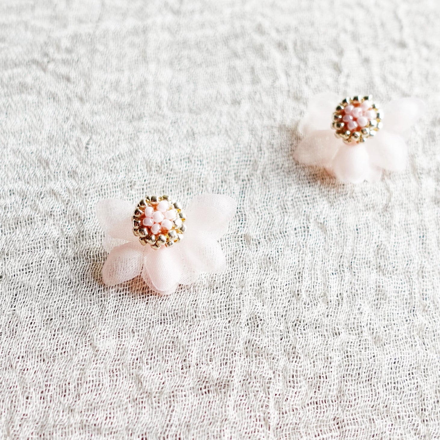Ethereal Stud Earrings in Pink Left Close