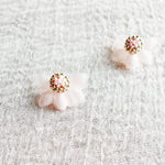Ethereal Stud Earrings in Pink Left Close
