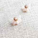 Ethereal Stud Earrings in Pink Left Front