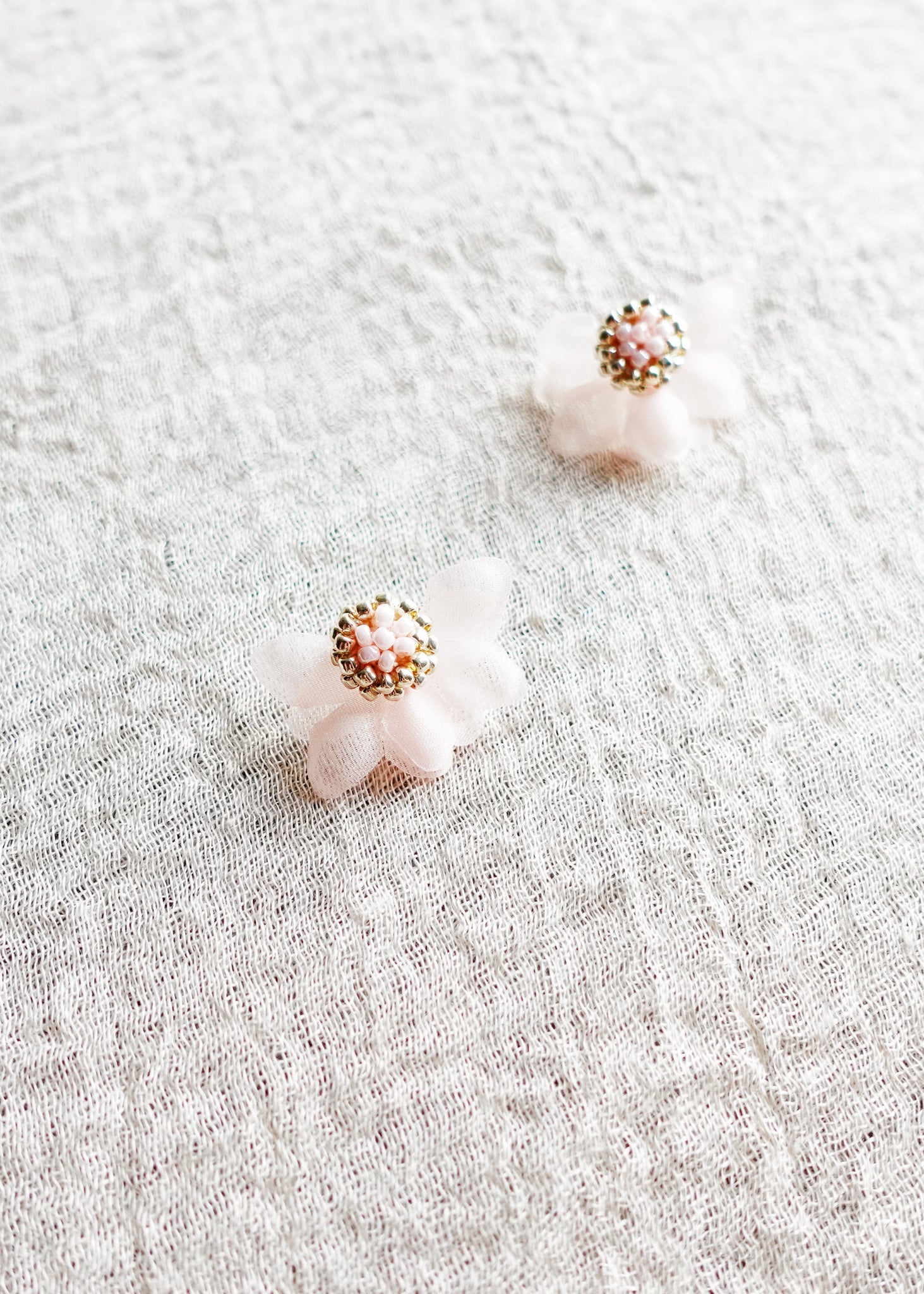 Ethereal Stud Earrings in Pink Left Front