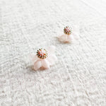 Ethereal Stud Earrings in Pink Left