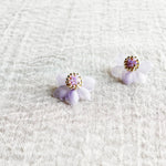 Ethereal Stud Earrings in Purple Front