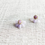 Ethereal Stud Earrings in Purple Front