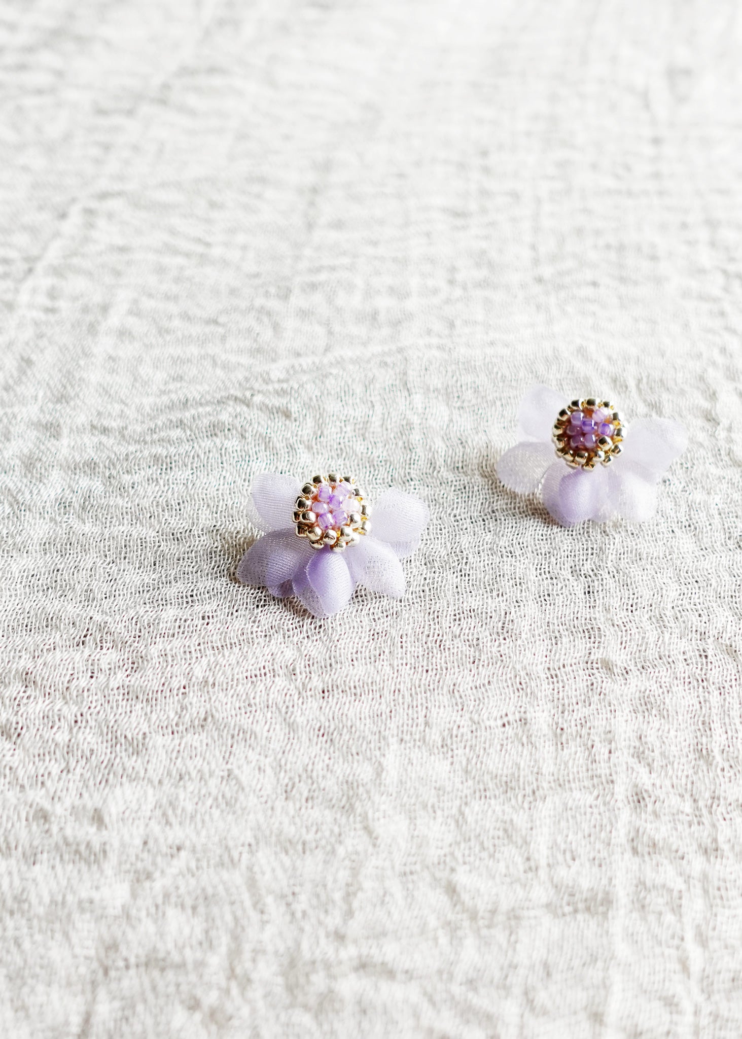 Ethereal Stud Earrings in Purple Front