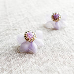 Ethereal Stud Earrings in Purple Left Close