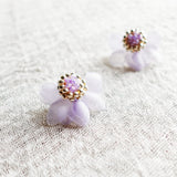 Ethereal Stud Earrings in Purple Left Close