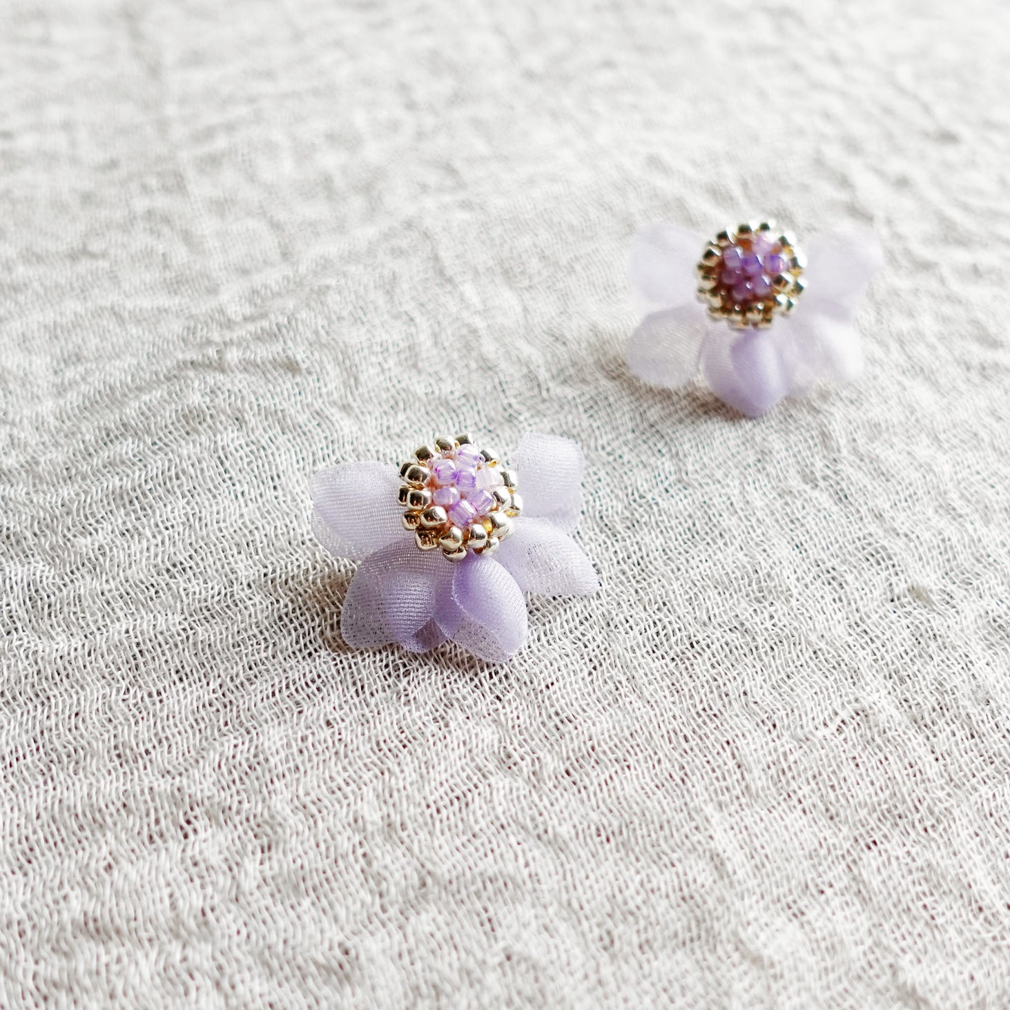 Ethereal Stud Earrings in Purple Left Left
