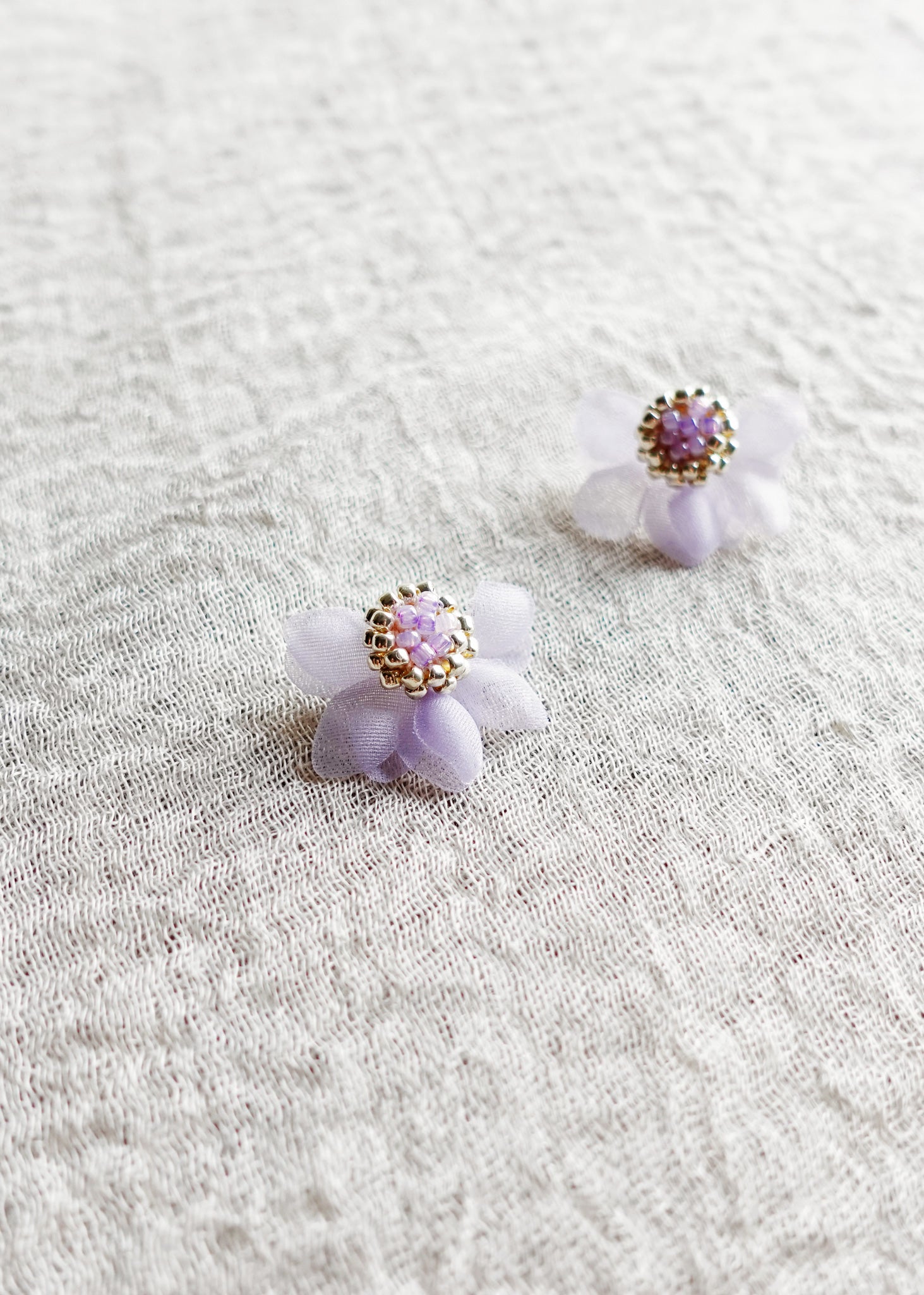 Ethereal Stud Earrings in Purple Left Left
