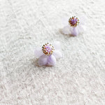 Ethereal Stud Earrings in Purple Left Side