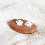 Ethereal Stud Earrings in White Display Top