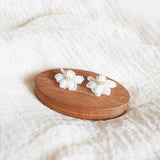 Ethereal Stud Earrings in White Display Top
