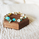 Faerie Bloom Bracelet in Ocean Blue Flower Gem