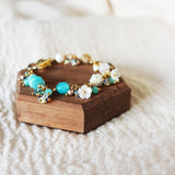 Faerie Bloom Bracelet in Ocean Blue Flower Gem