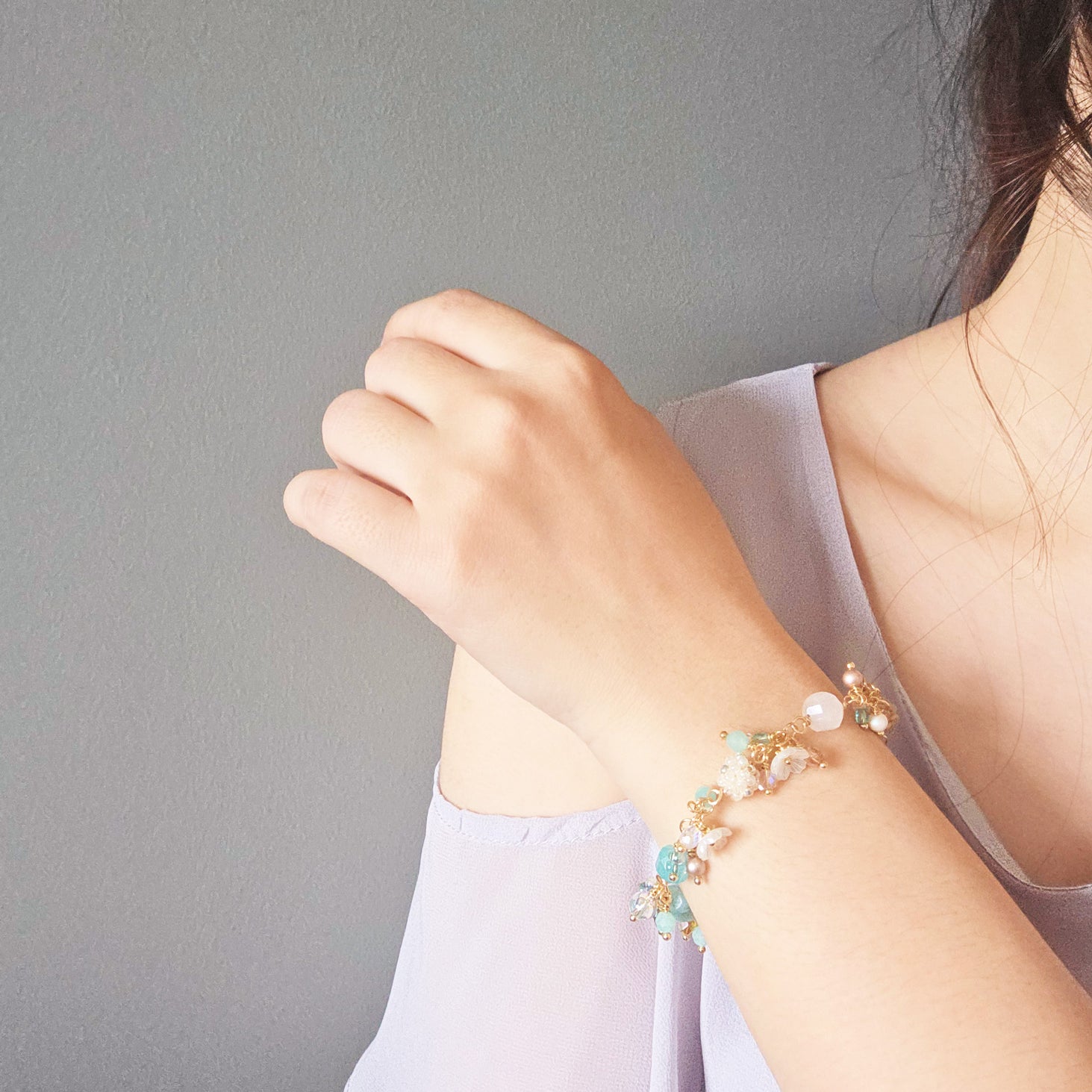 Faerie Bloom Bracelet in Ocean Blue Model