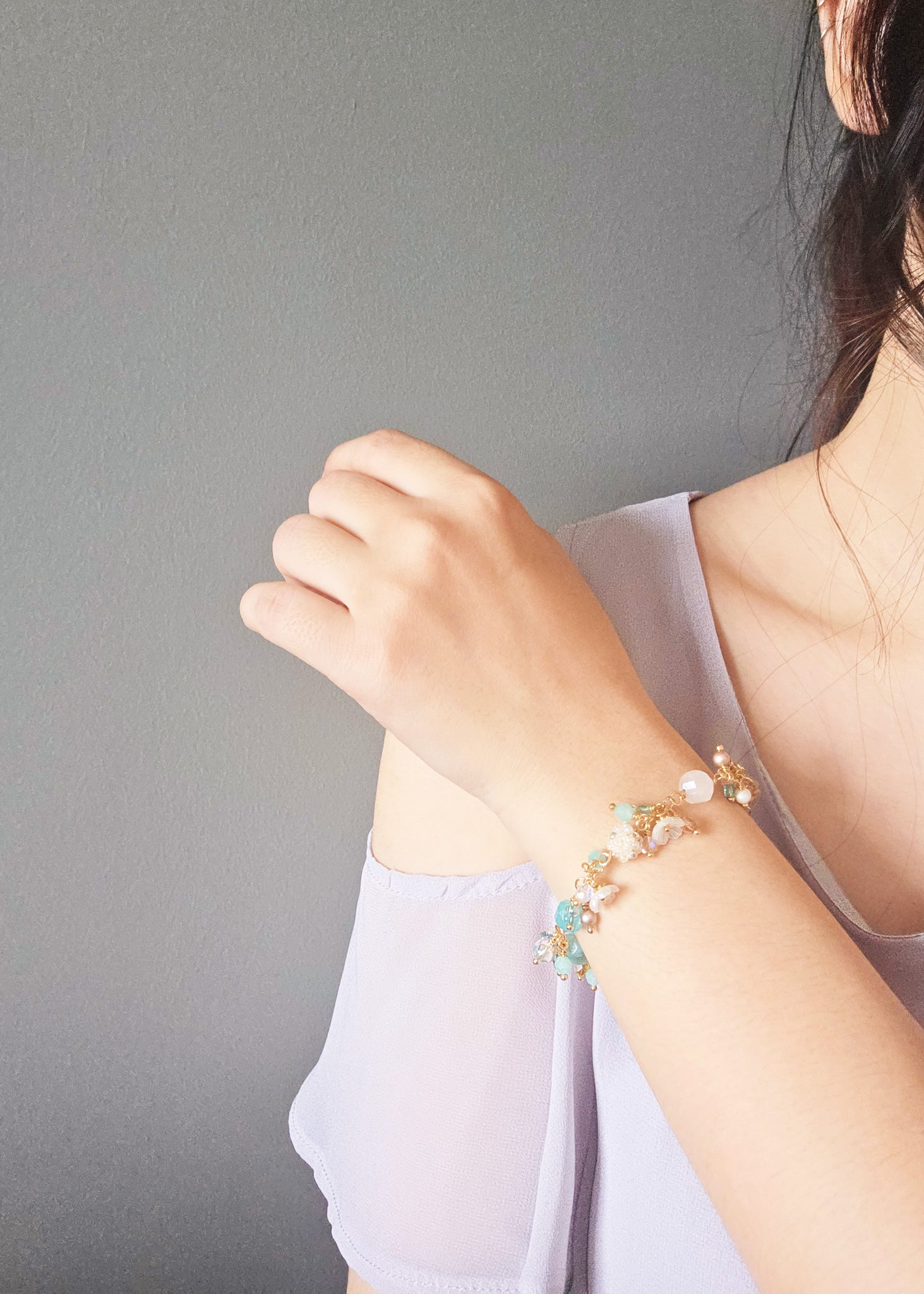 Faerie Bloom Bracelet in Ocean Blue Model