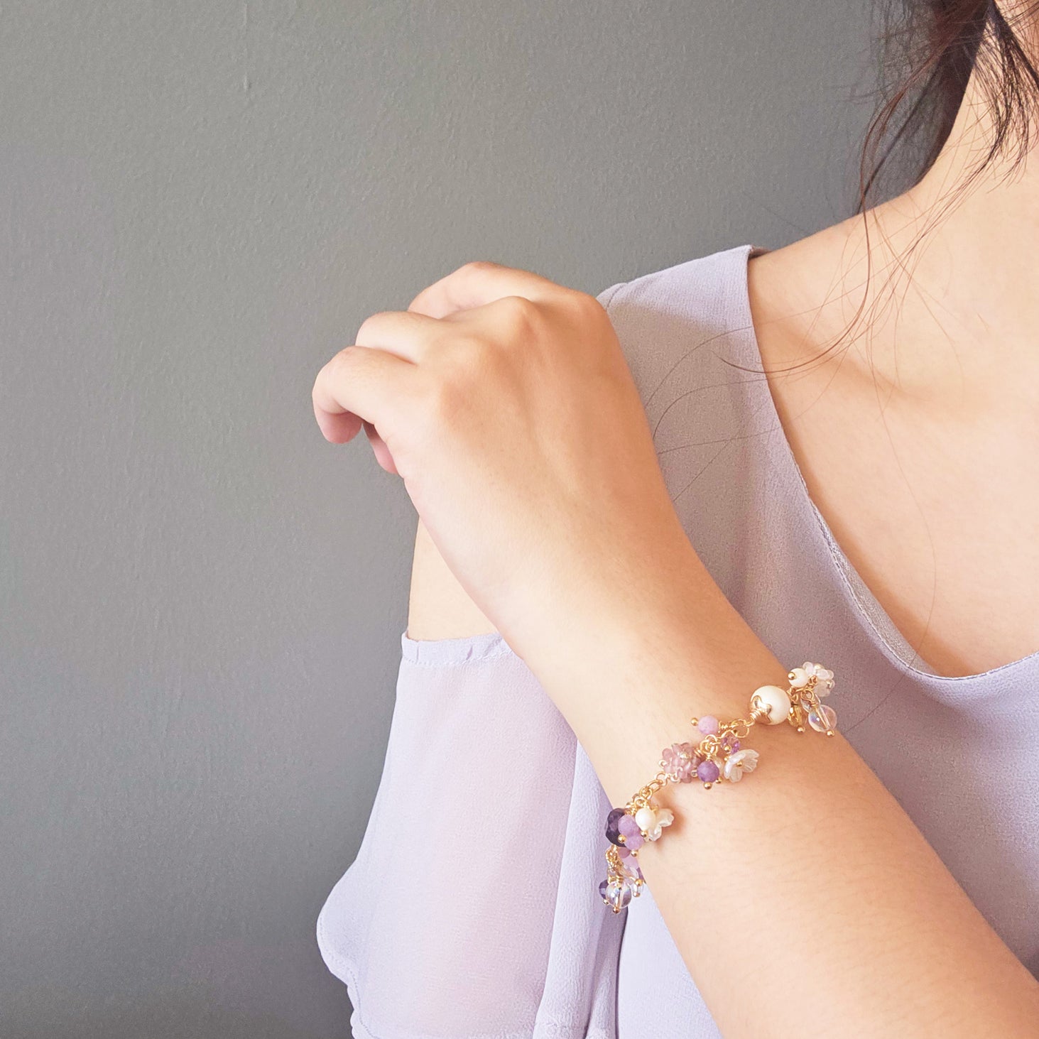 Faerie Bloom Bracelet in Purple Model