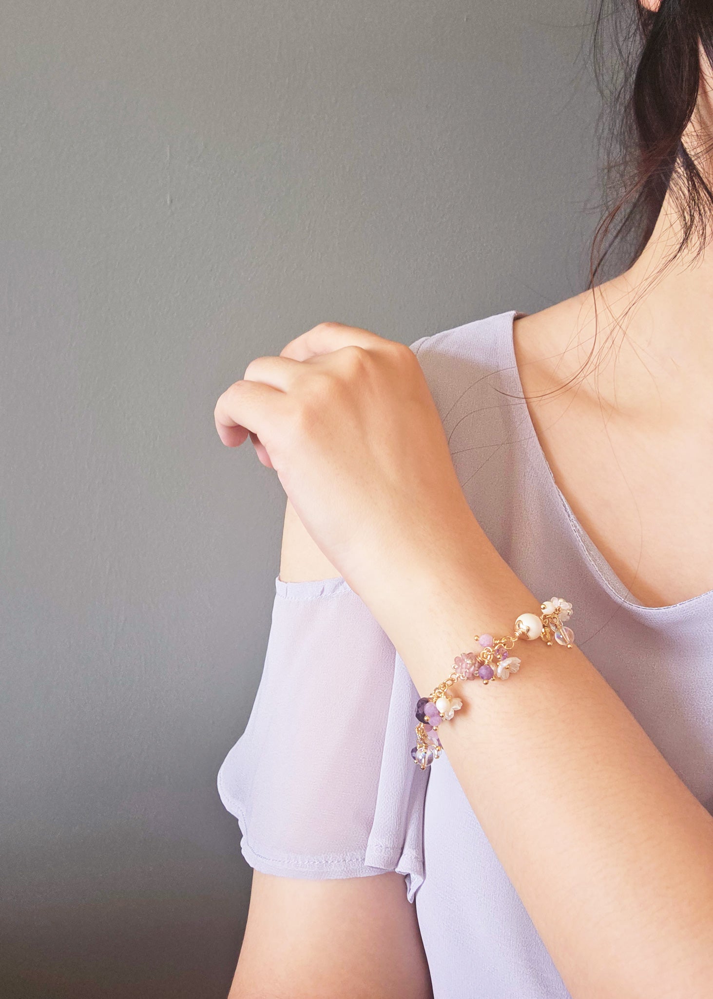 Faerie Bloom Bracelet in Purple Model