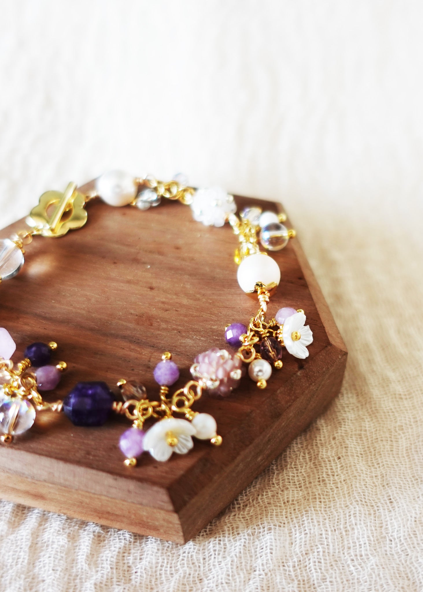 Faerie Bloom Bracelet in Purple Pearl