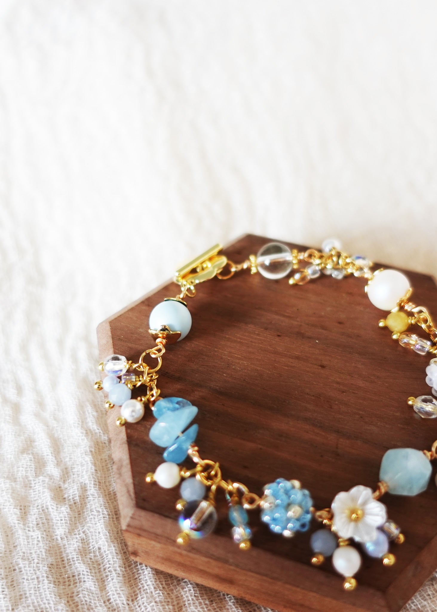 Faerie Bloom Bracelet in Sky Blue Clasp