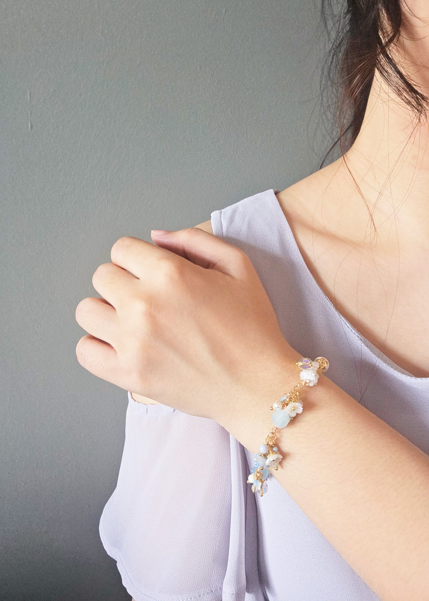 Faerie Bloom Bracelet in Sky Blue Model