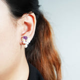 Fantasia Snowball Earrings in Royal Purple