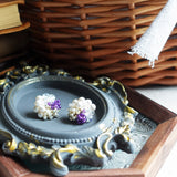 Fantasia Stud Earrings in Royal Purple Black Plate