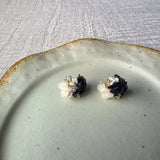 Fleur d'Or Stud Earrings in Black  Front