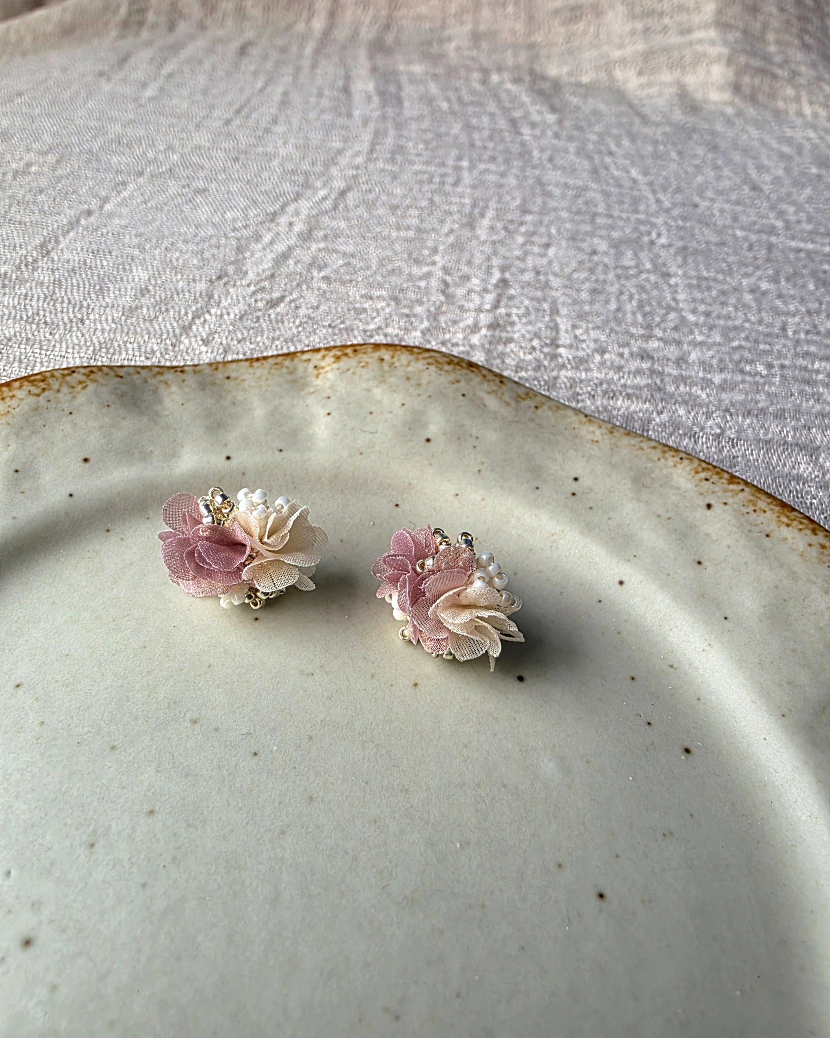 Fleur d'Or Stud Earrings in Brown Right
