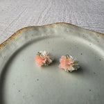 Fleur d'Or Stud Earrings in Coral Front