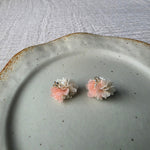Fleur d'Or Stud Earrings in Coral Left 2