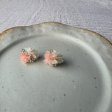 Fleur d'Or Stud Earrings in Coral Right Front