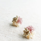 Fluffy Trio Earrings in Mauve Purple Left