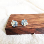 Fluffy Trio Earrings in Mystic Grey Display Front 1