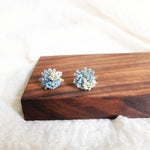 Fluffy Trio Earrings in Mystic Grey Display Front 2
