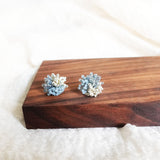 Fluffy Trio Earrings in Mystic Grey Display Front 2
